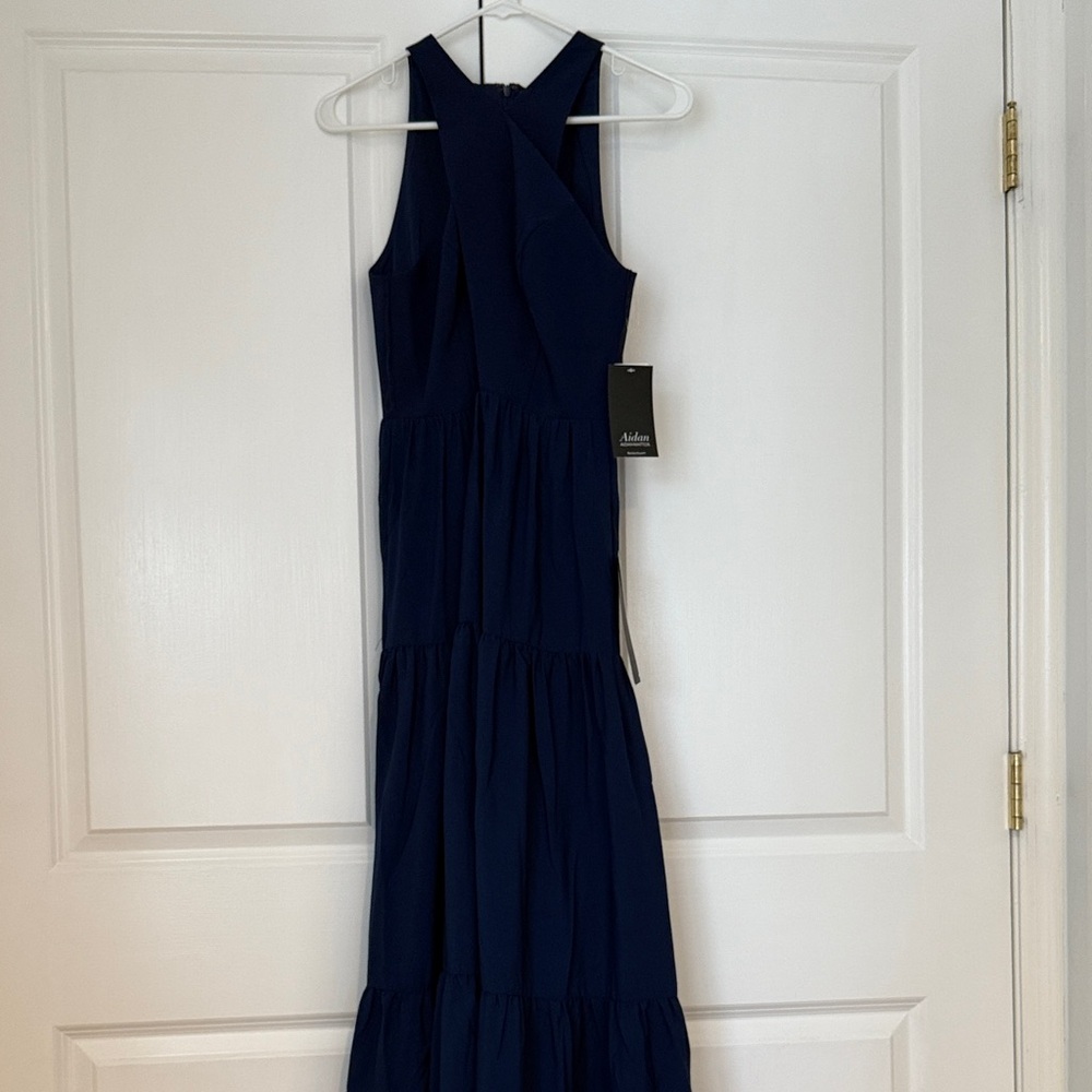 NWT Aidan Mattox Blue Maxi Dress
